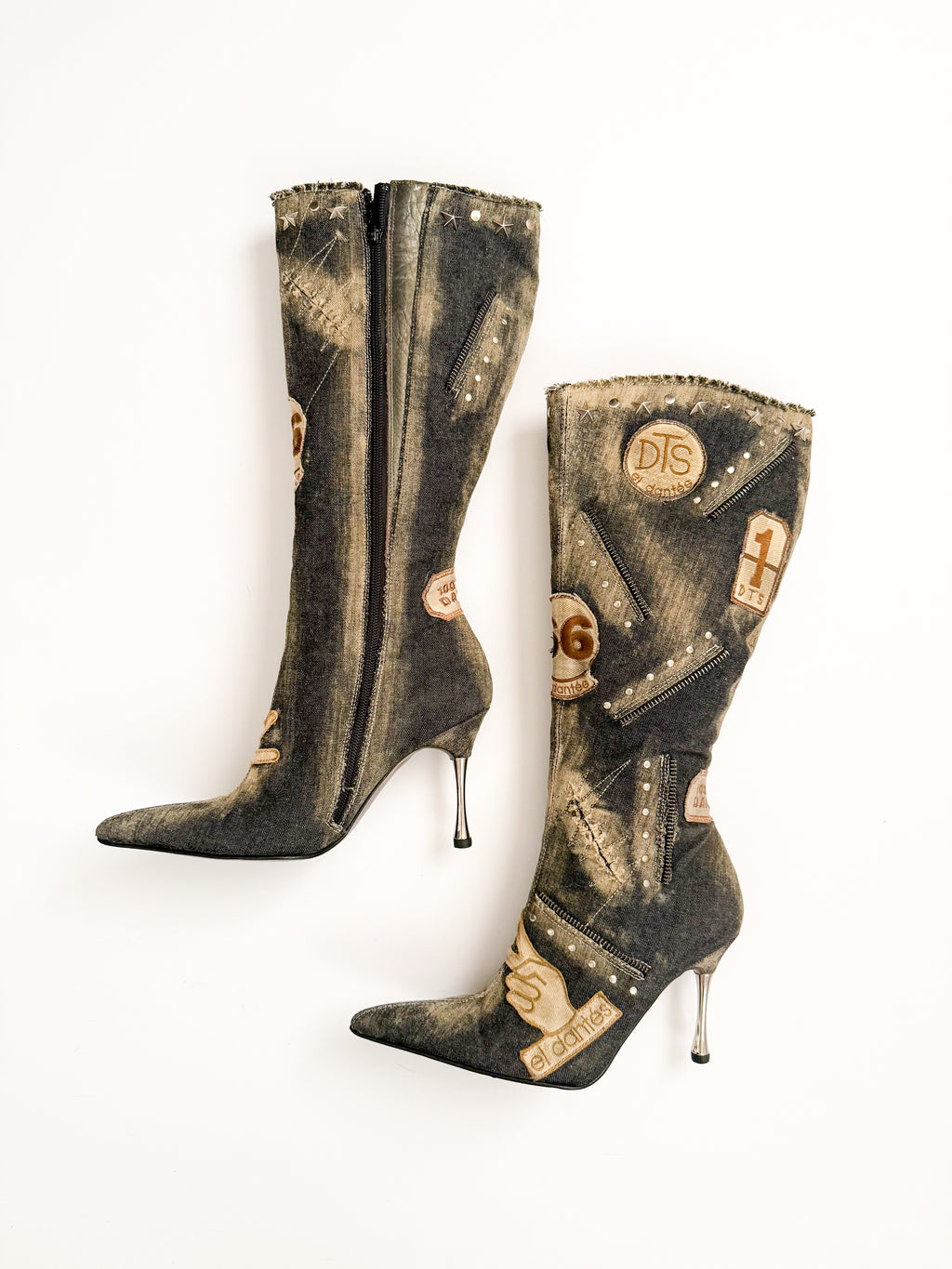 El Dantes Patchwork Zipper Boots