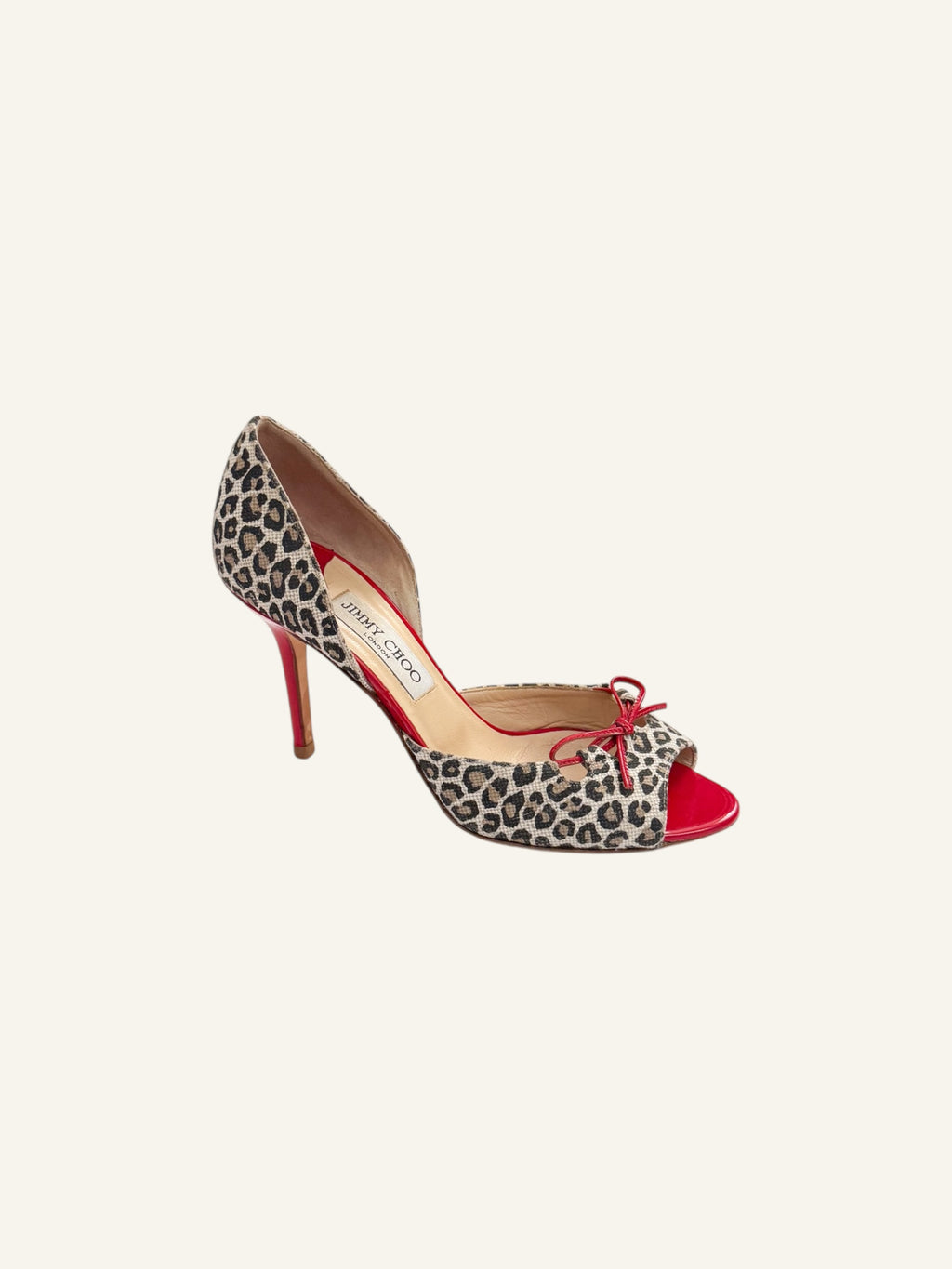 Jimmy Choo Red Bow Leopard D'Orsay Pumps