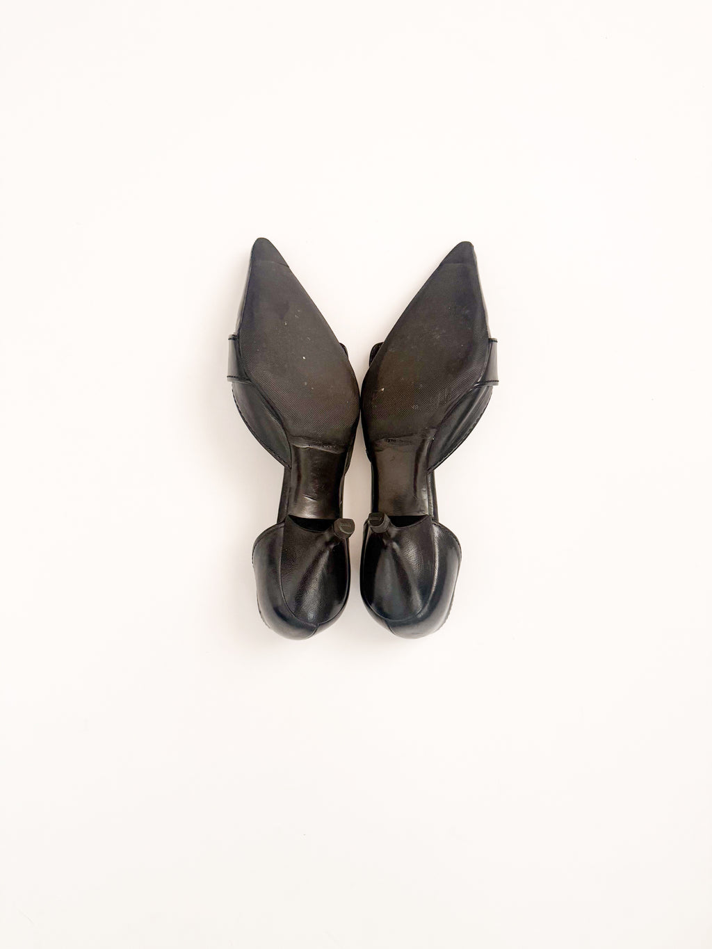 Prada SS2002 Black Buckle Leather d'Orsay Pumps