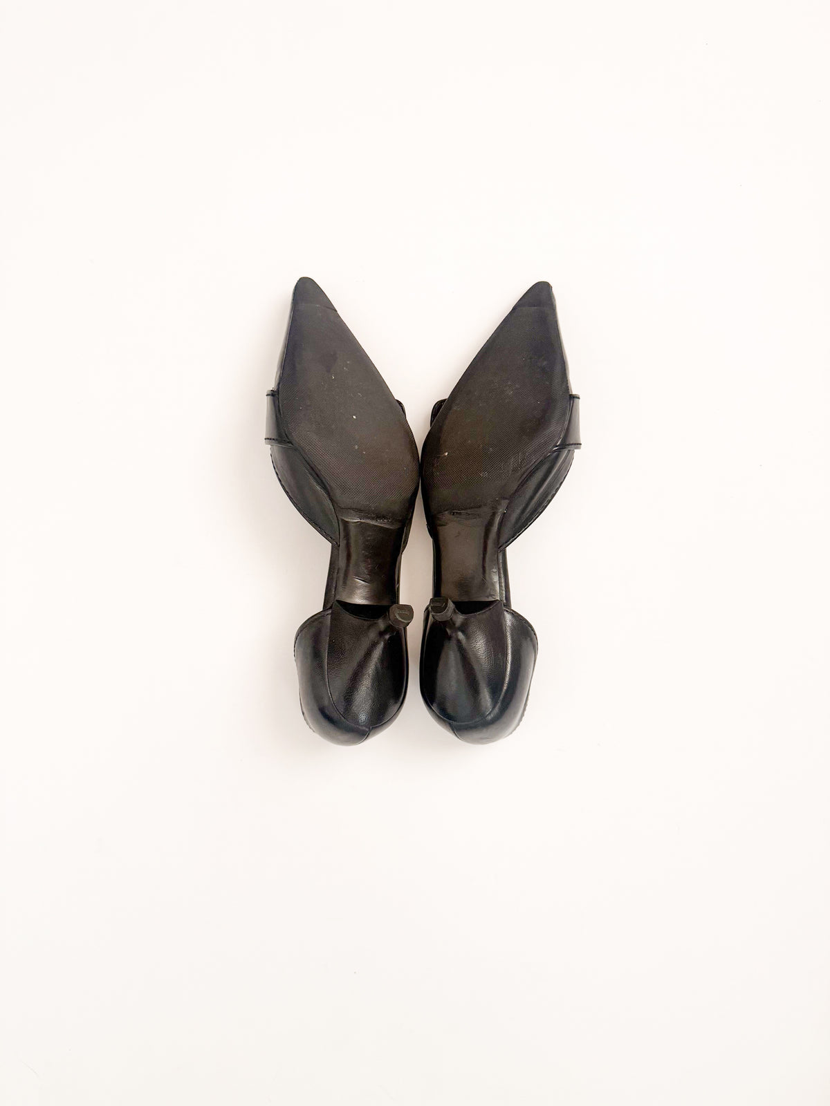 Prada SS2002 Black Buckle Leather d'Orsay Pumps