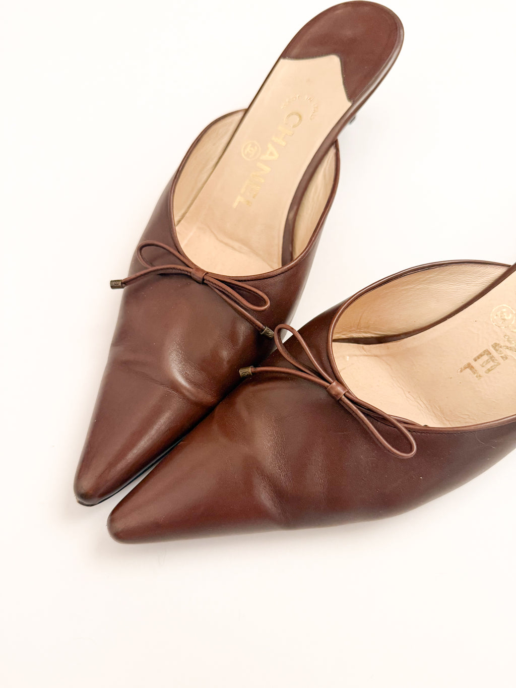 Chanel 1999 Brown Leather Mules