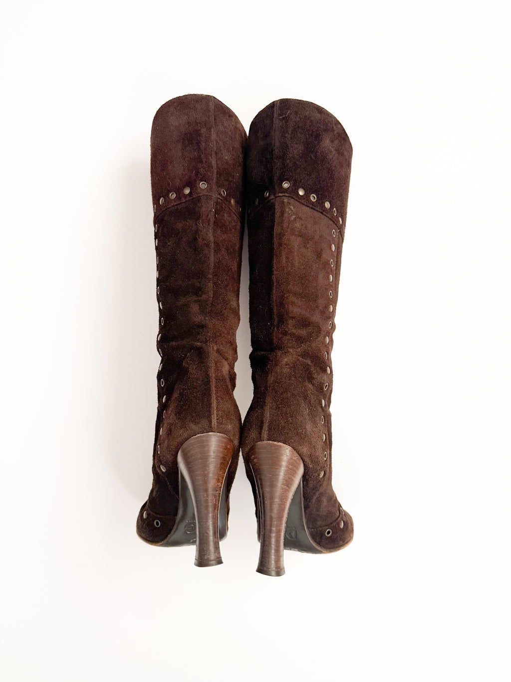 Dolce & Gabbana Brown Suede Studded Boots