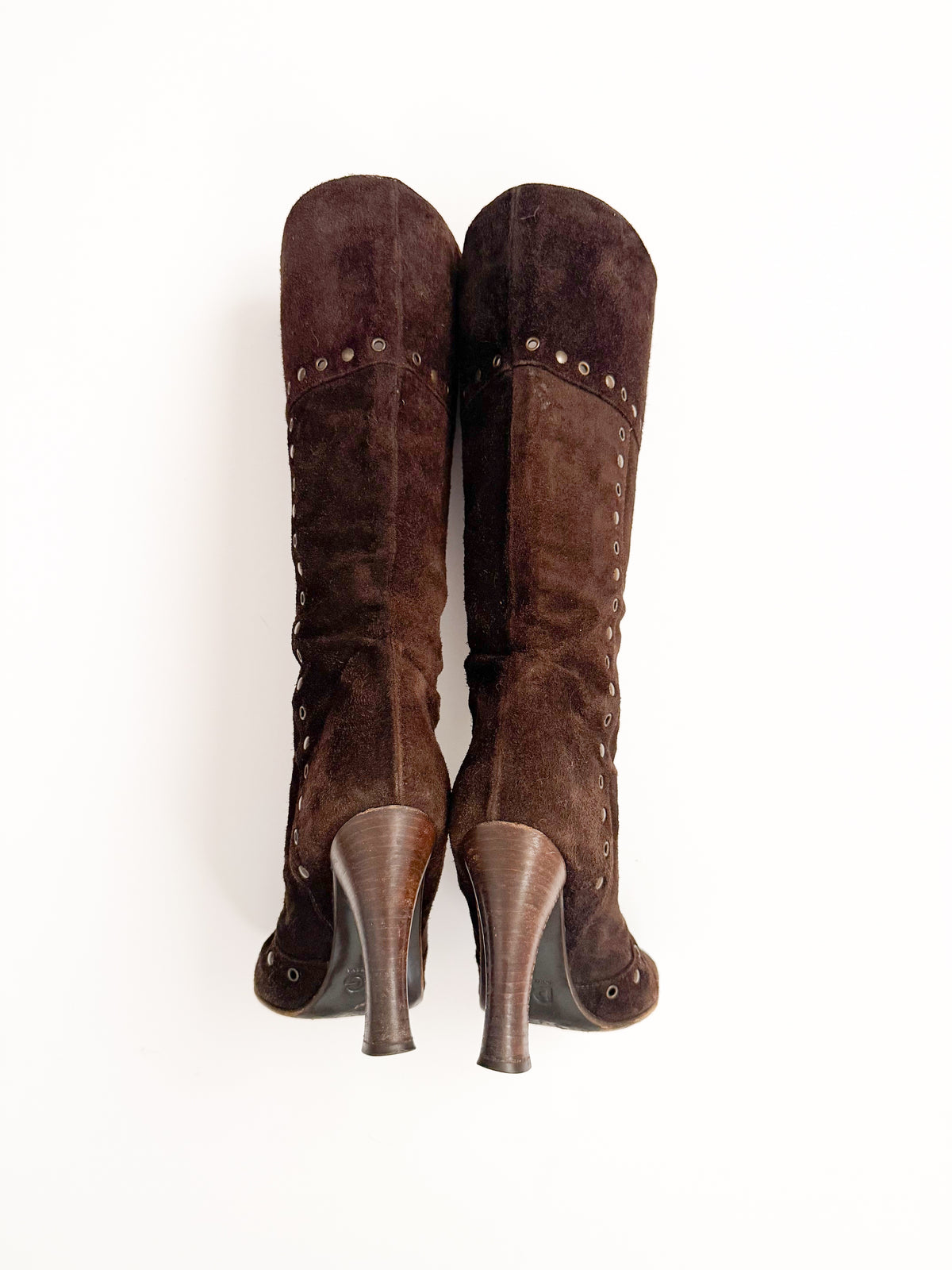 Dolce & Gabbana Brown Suede Studded Boots