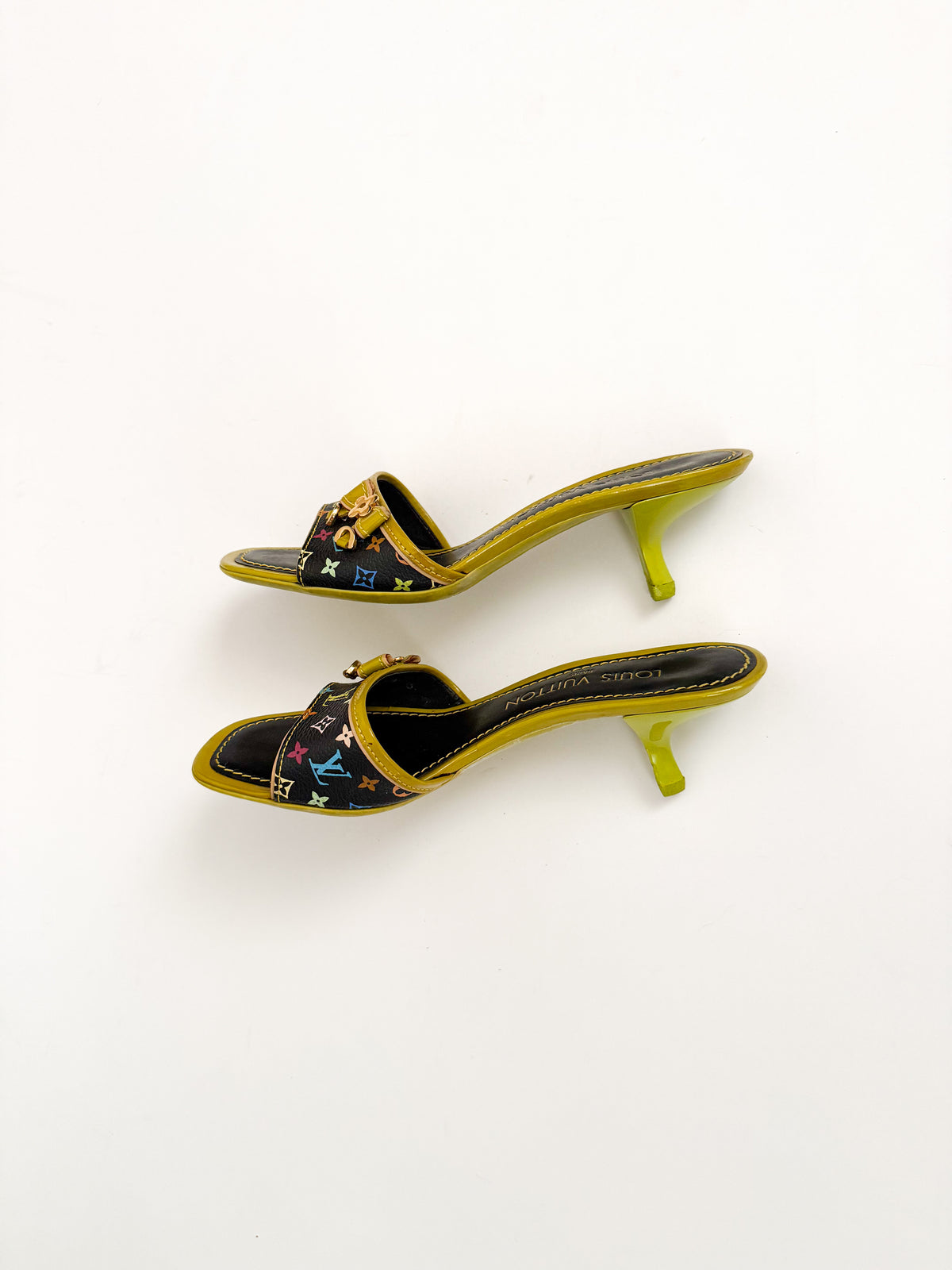 Louis Vuitton Multicolor Murakami Leather Kitten Heels