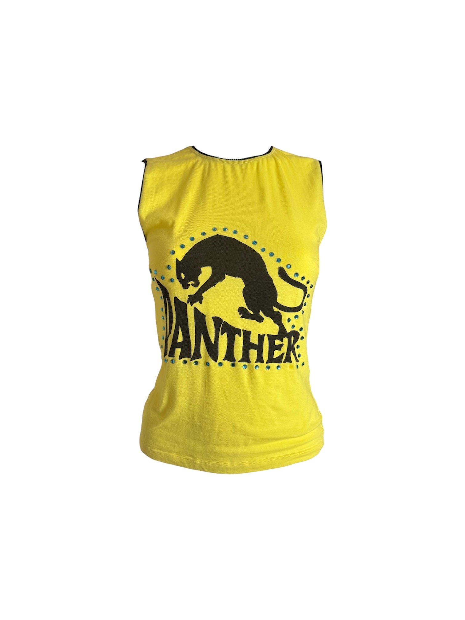 Dolce & Gabbana Neon Yellow Panther Tank Top