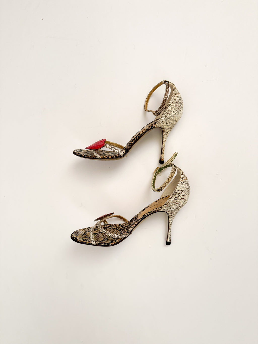 Dolce & Gabbana S/S 2005 Runway Snakeskin Heart Heels