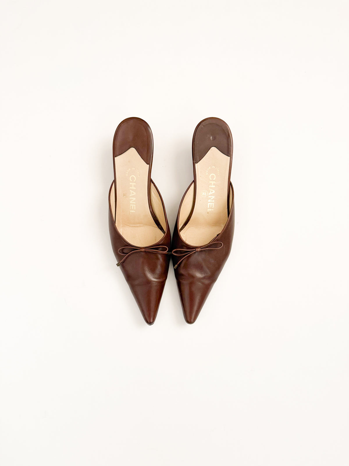 Chanel 1999 Brown Leather Mules