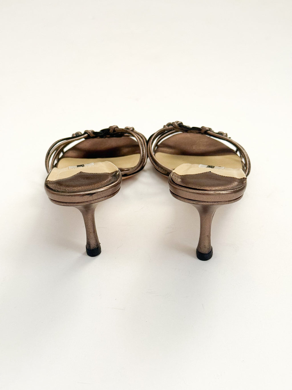 Jimmy Choo Silver Flower Kitten Heels