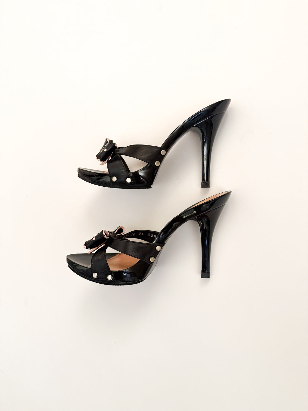 Christian Dior S/S 2004 D'Trick Black & Pink Bow Heels