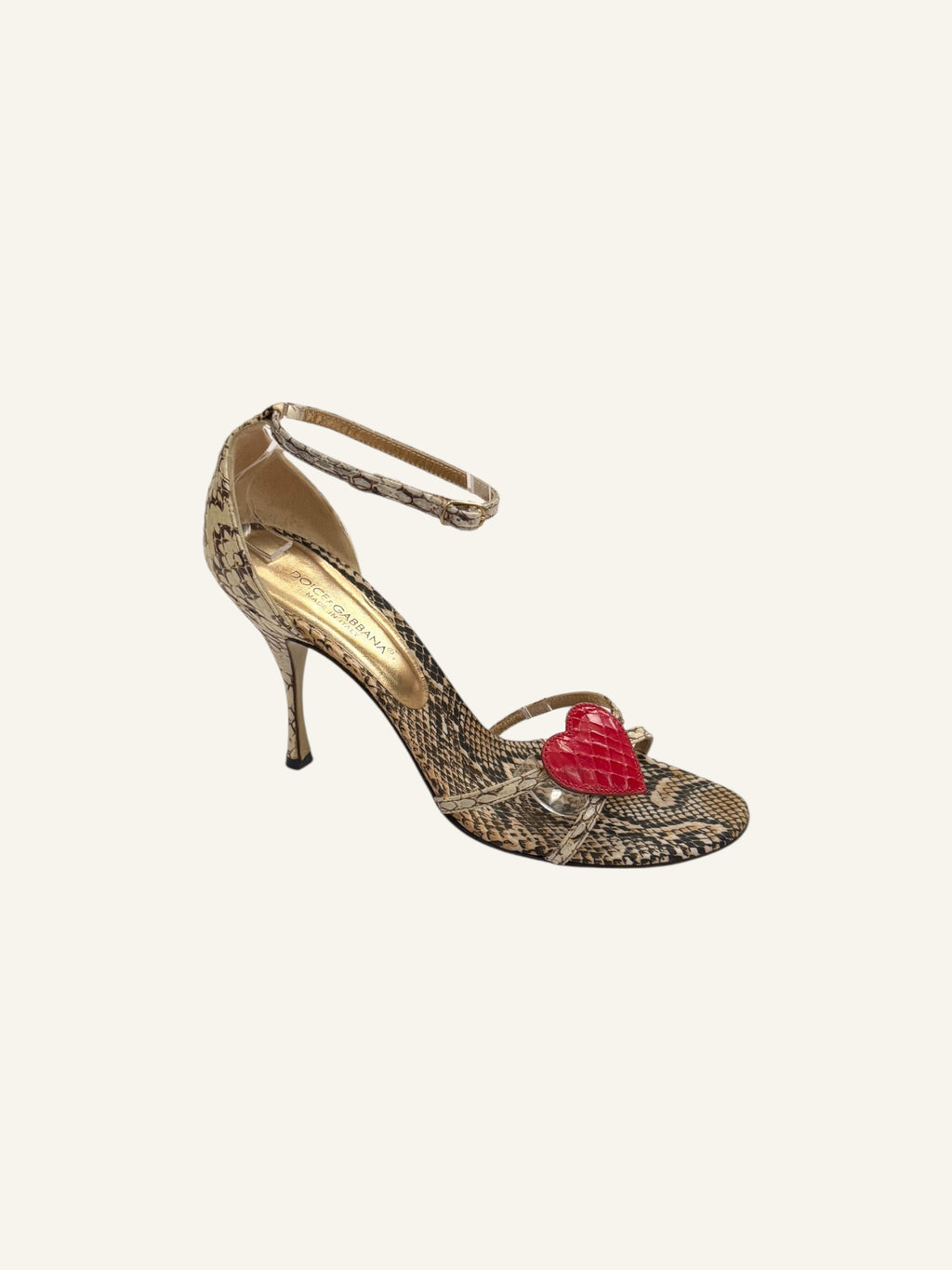 Dolce & Gabbana S/S 2005 Runway Snakeskin Heart Heels