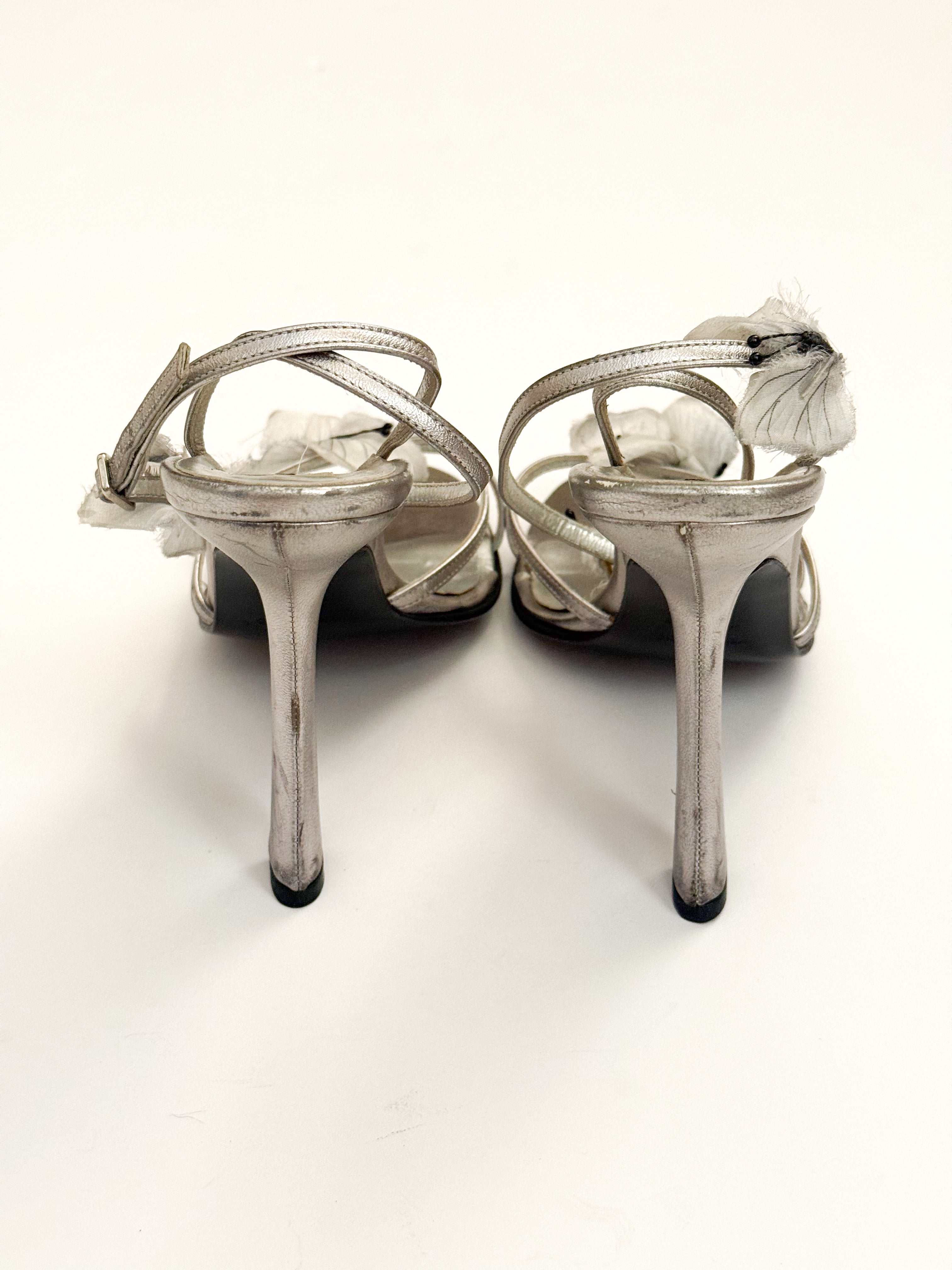 Dolce & Gabbana S/S 1998 ‘Stromboli’ Silver Butterfly Heels