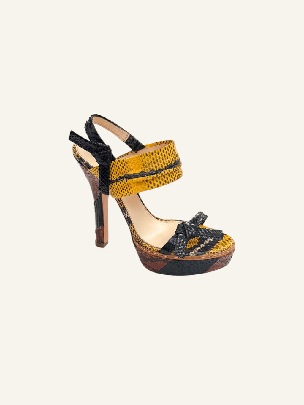Prada S/S 2009 Runway Yellow Python Platform Heels