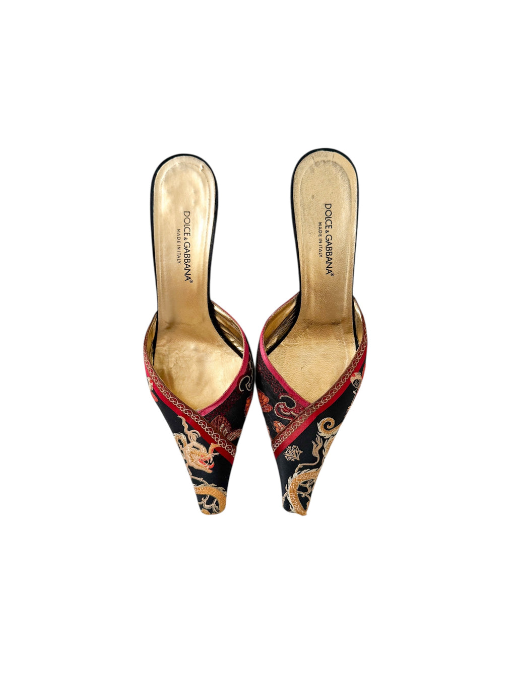 Dolce & Gabbana Dragon Embroidery Mules