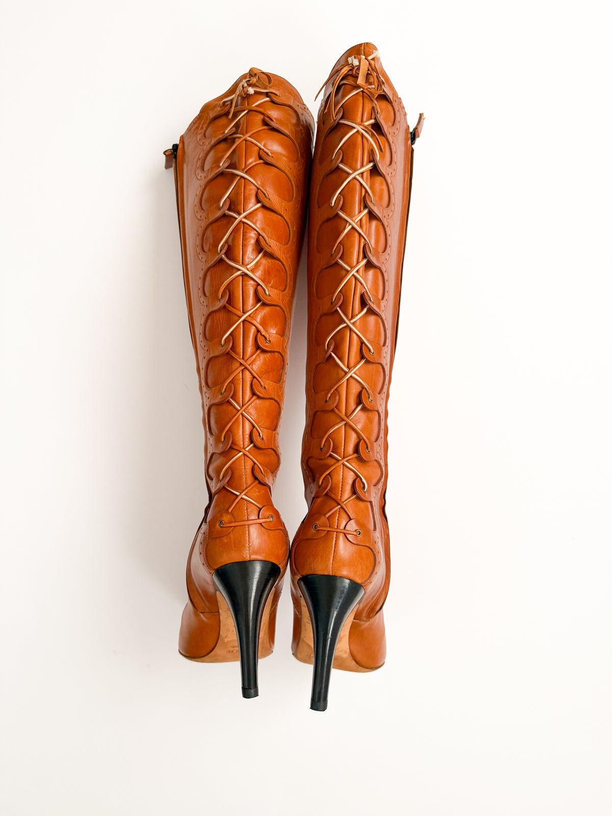Giuseppe Zannoti Tan Leather Eyelet Boots