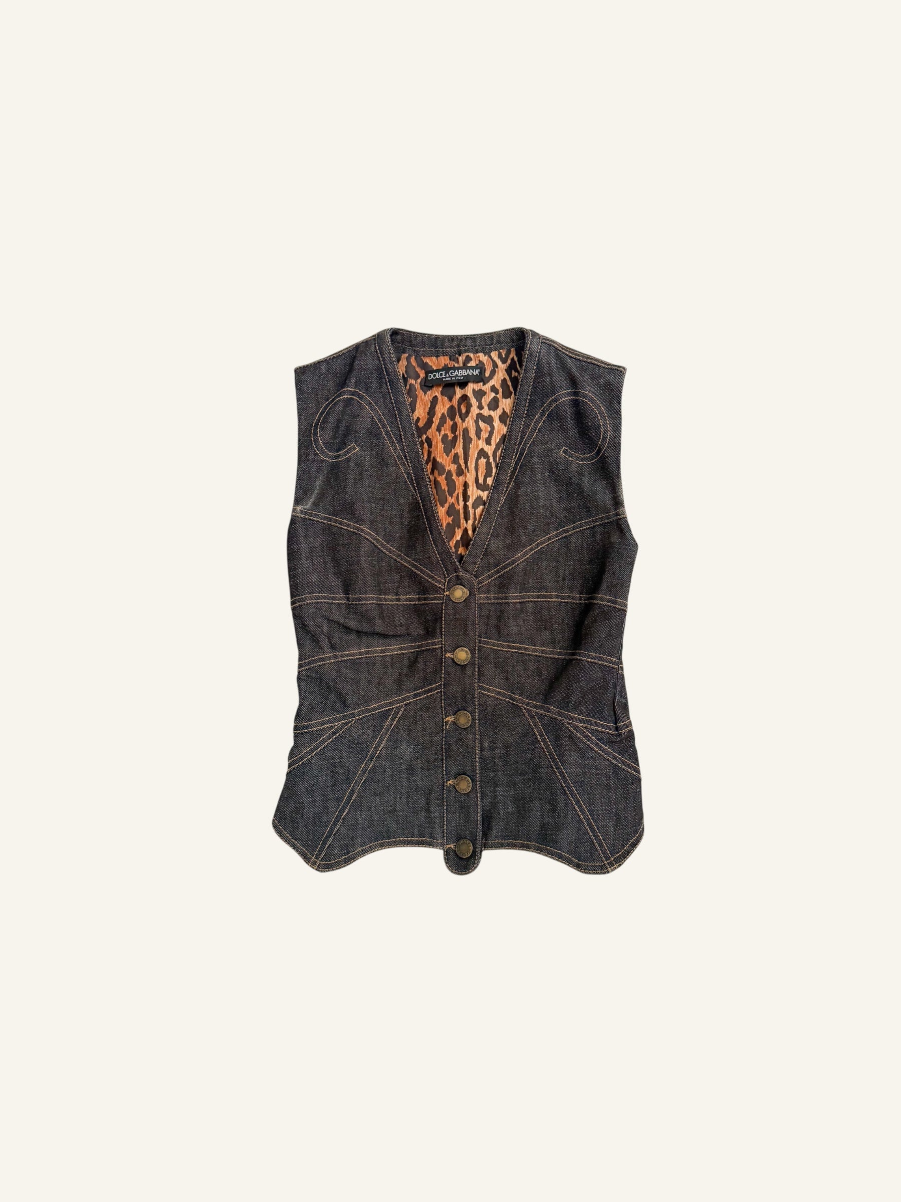 Dolce & Gabbana S/S 2002 Butterfly Dark Denim Top