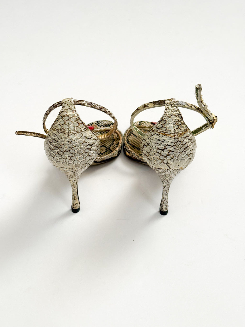 Dolce & Gabbana S/S 2005 Runway Snakeskin Heart Heels