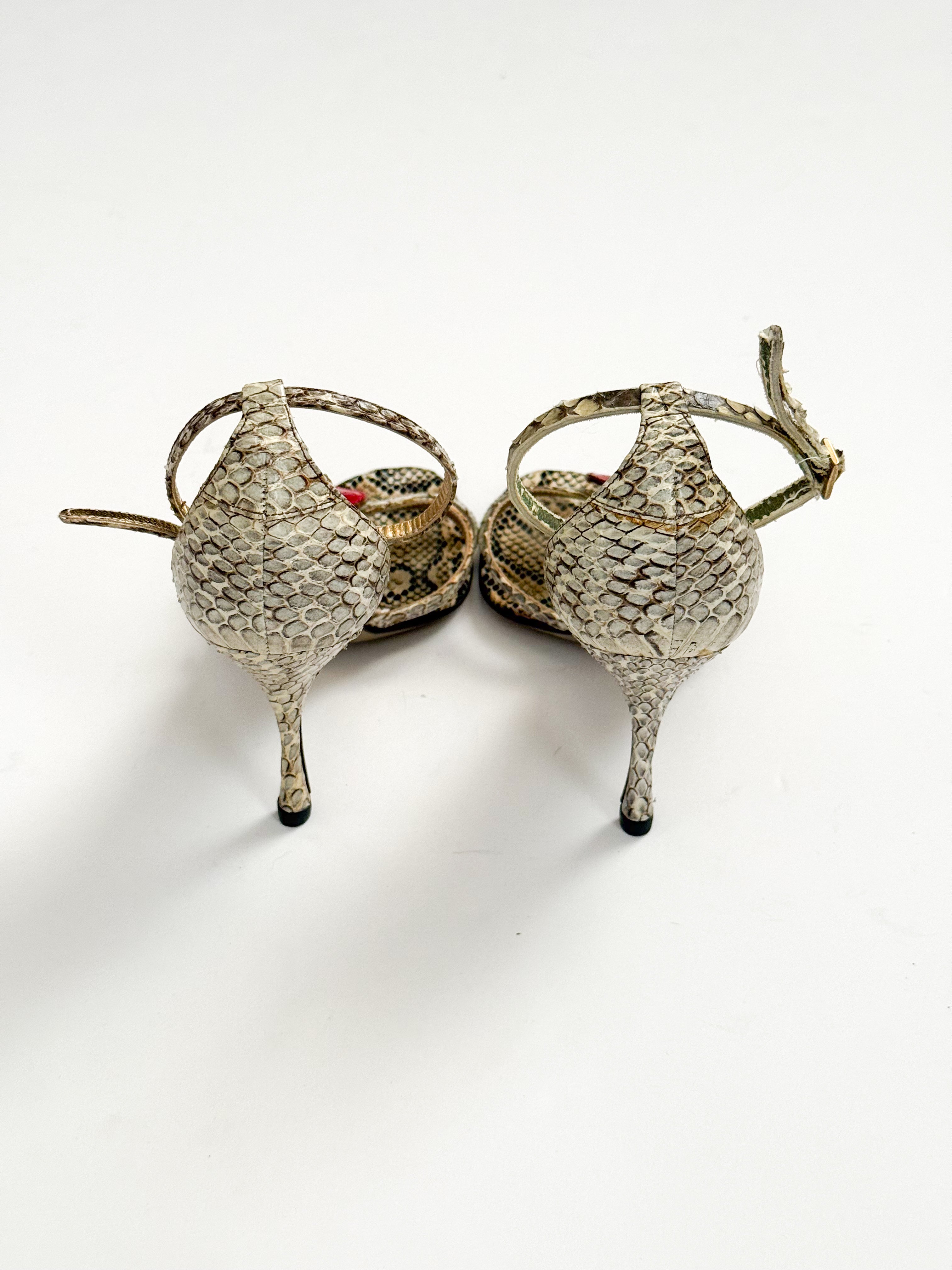 Dolce & Gabbana S/S 2005 Runway Snakeskin Heart Heels