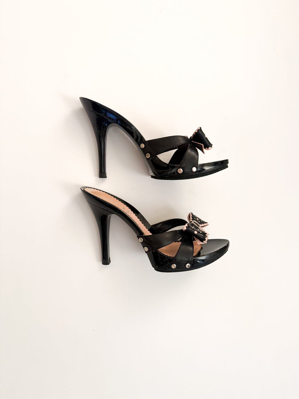 Christian Dior S/S 2004 D'Trick Black & Pink Bow Heels