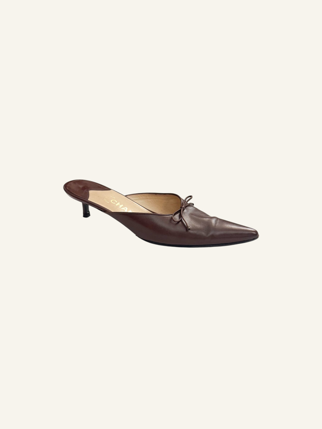 Chanel 1999 Brown Leather Mules