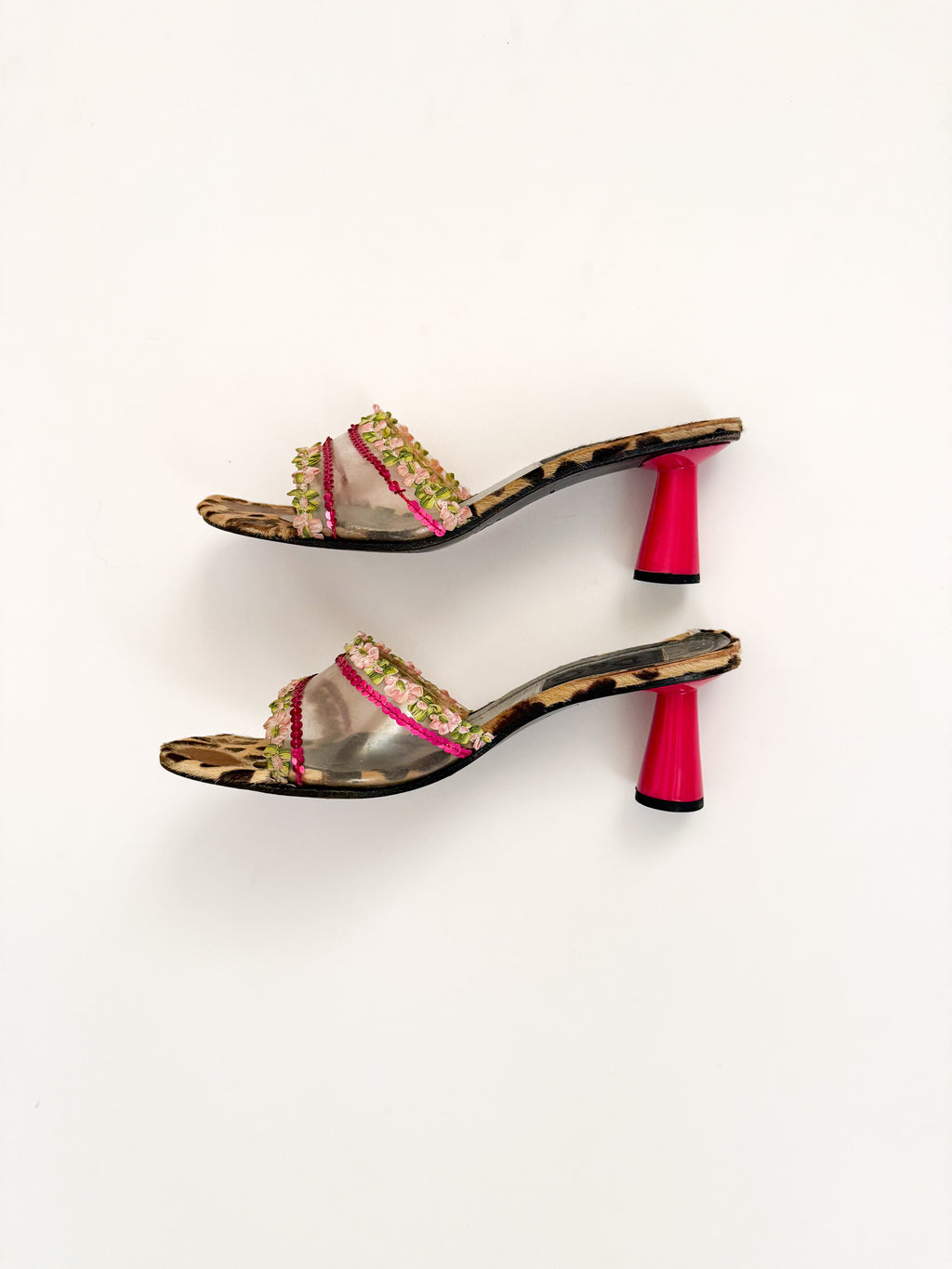 Dolce & Gabbana Ponyhair Sequin PVC Heels