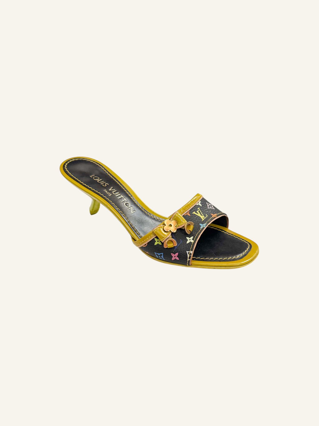 Louis Vuitton Multicolor Murakami Leather Kitten Heels