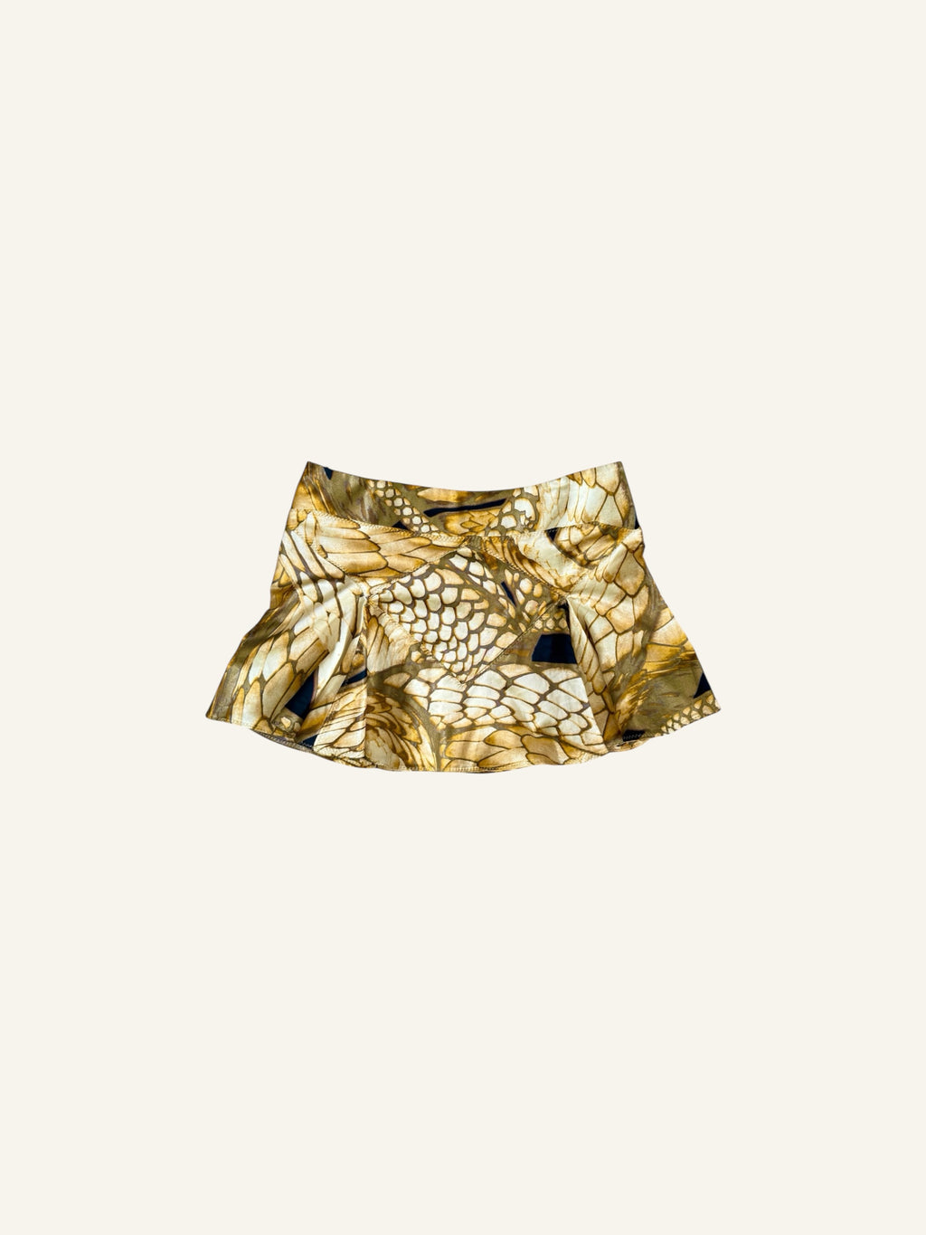 Just Cavalli Yellow Snakeskin Mini Skirt