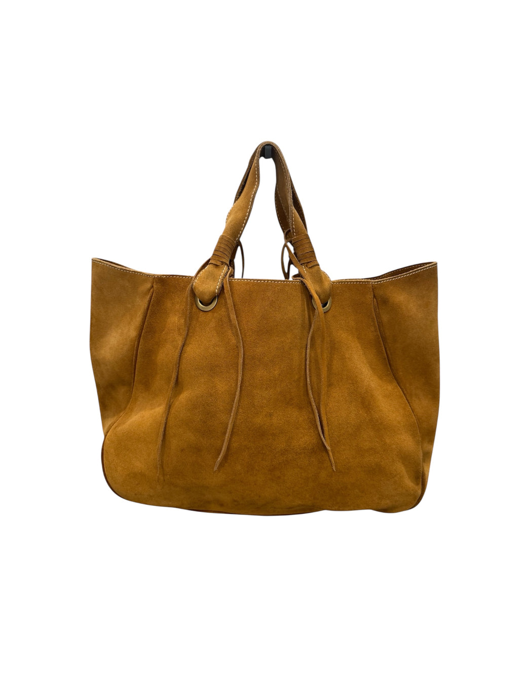 Dolce & Gabbana Tan Suede Studded Fringe Tote