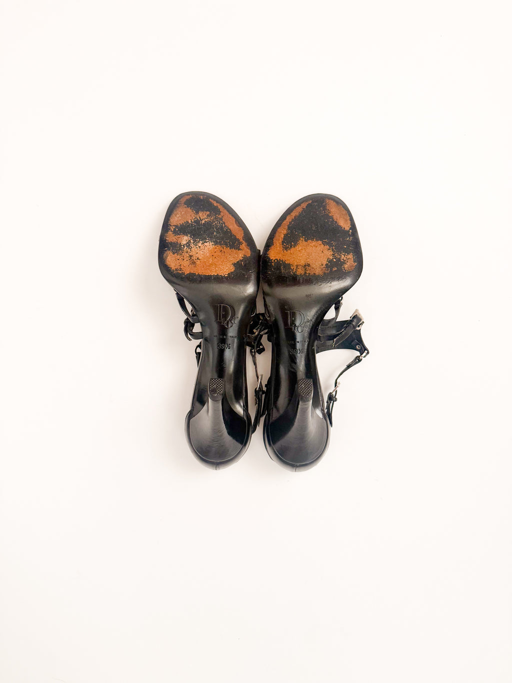 Christian Dior F/W 2003 Black Leather Bondage Heels