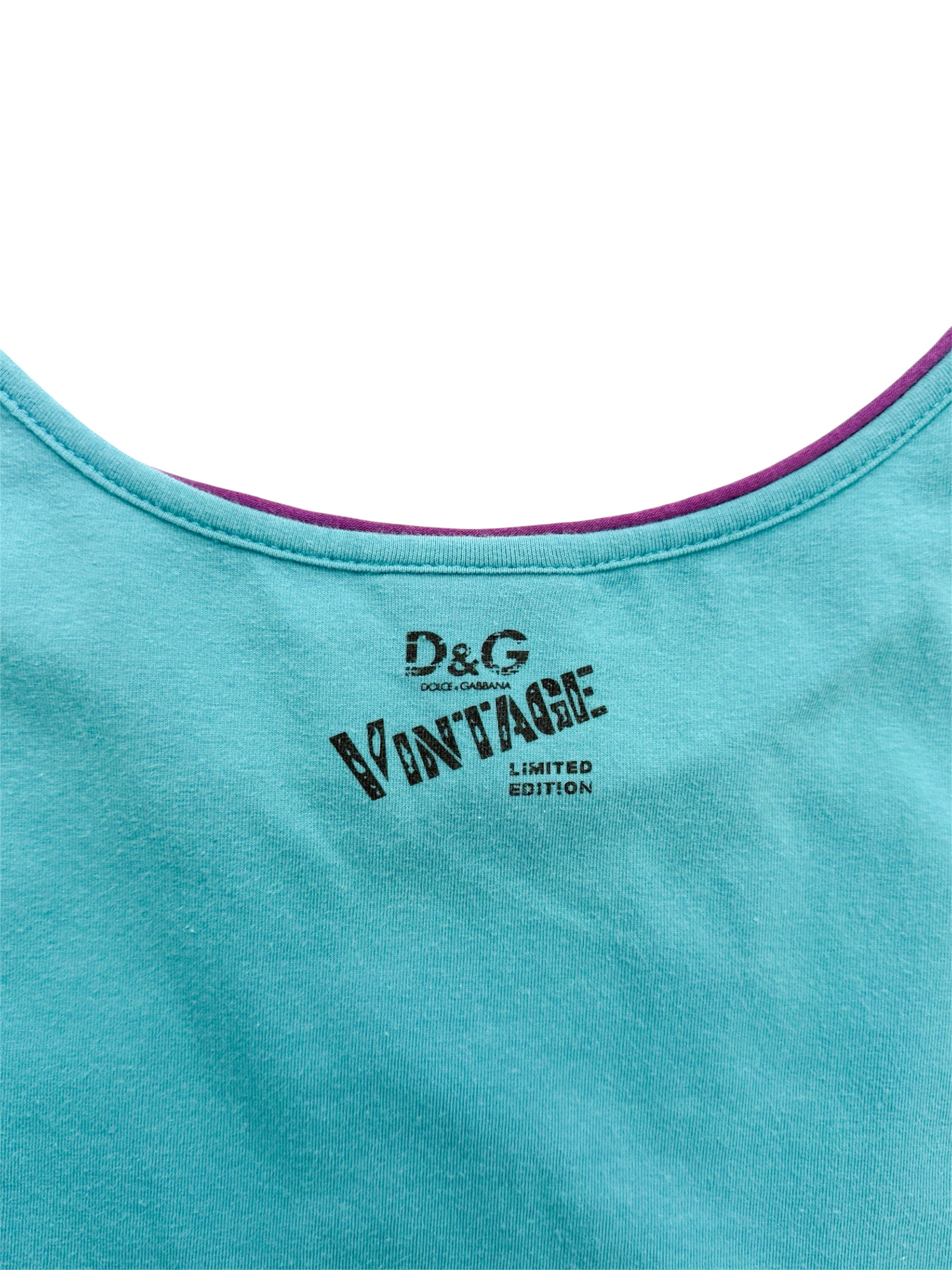 Dolce & Gabbana 'New Face' Blue Tank Top