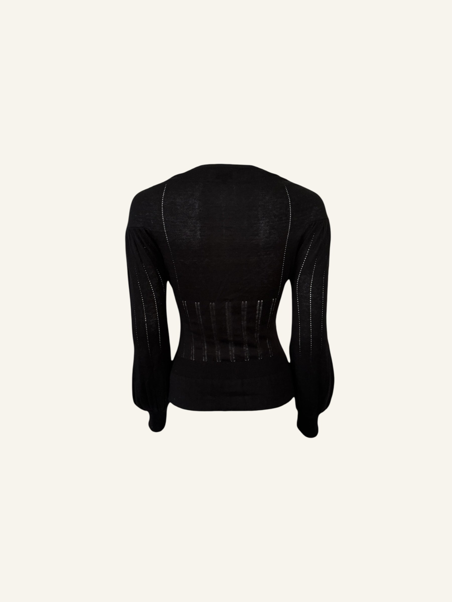 Dolce & Gabbana Black Pointelle Button Cardigan