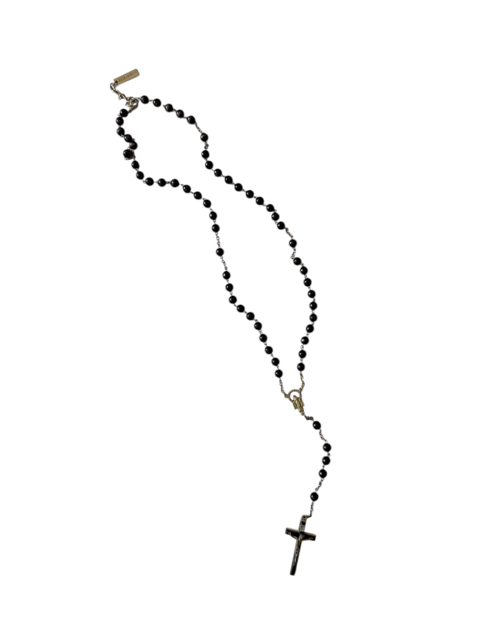 Dolce & Gabbana 2006 Black Beaded Rosary Necklace