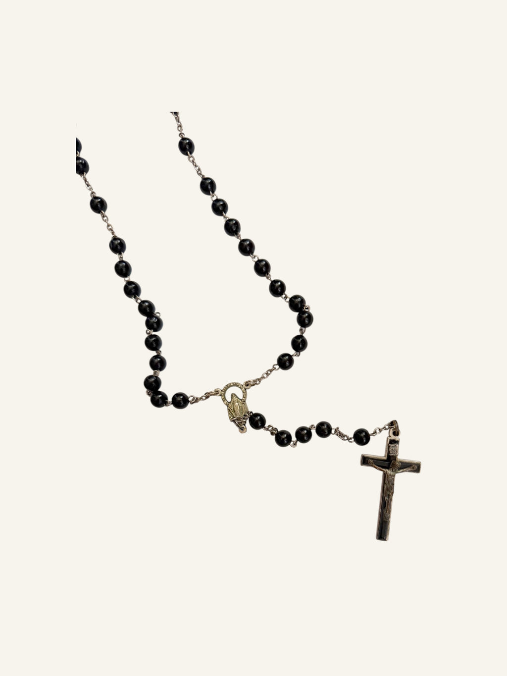 Dolce & Gabbana 2006 Black Beaded Rosary Necklace