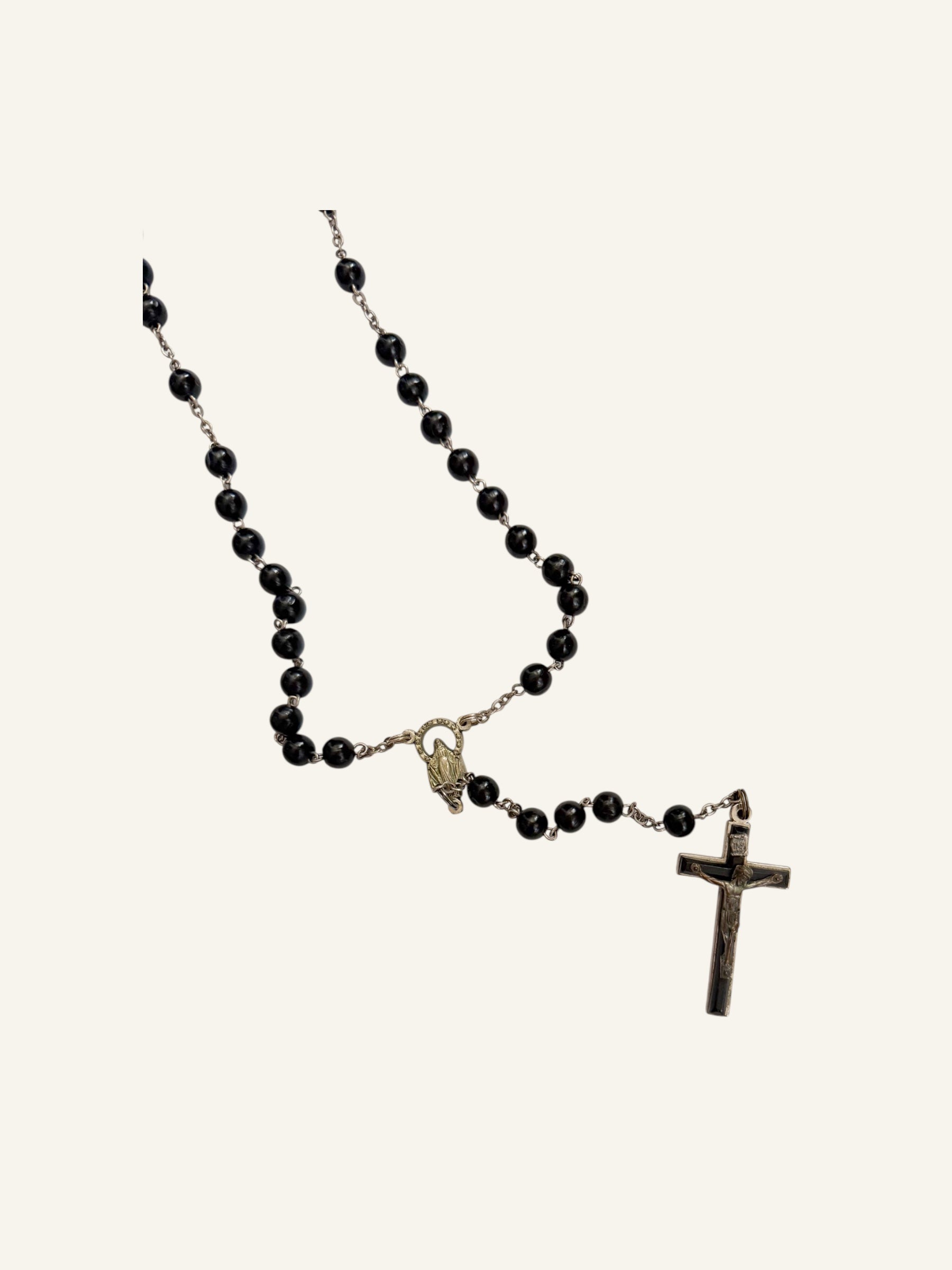 Dolce & Gabbana 2006 Black Beaded Rosary Necklace