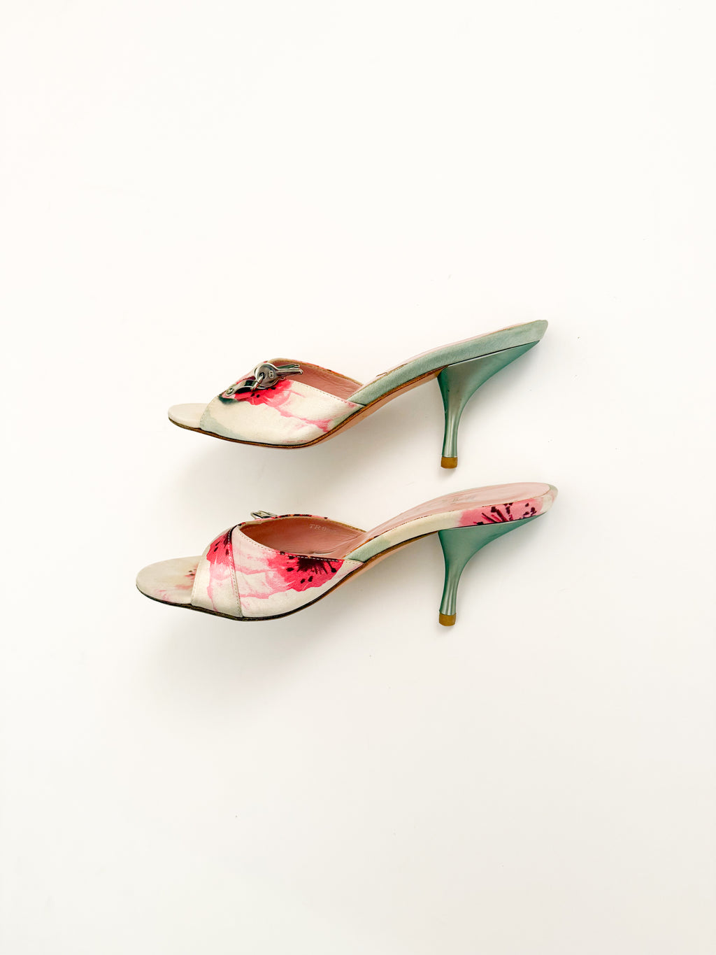Christian Dior S/S 2005 Pink Floral Lock & Key Heels