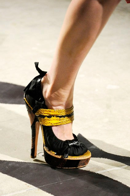 Prada S/S 2009 Runway Yellow Python Platform Heels