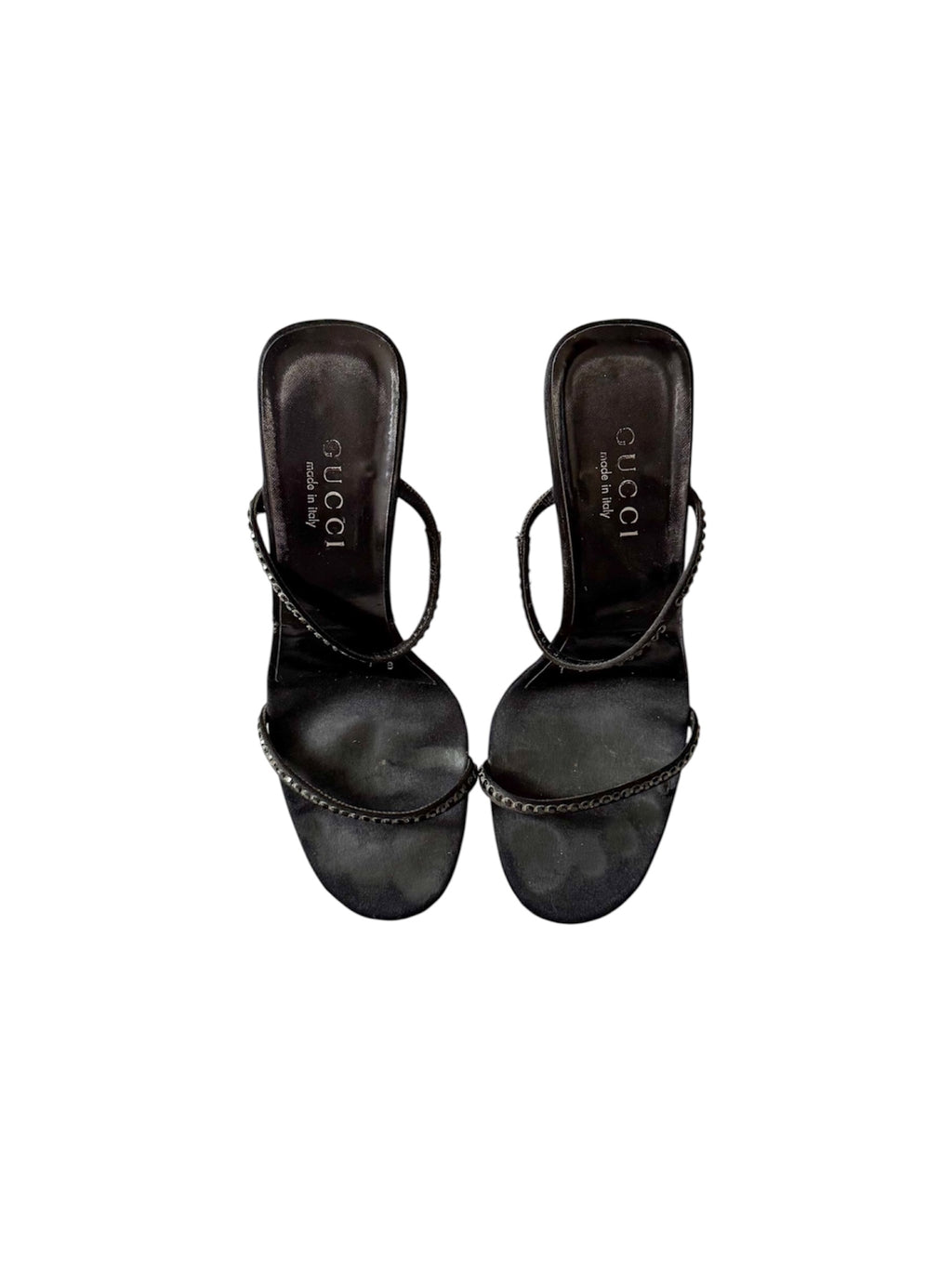Gucci S/S 1998 Black Studded Lucite Wedges
