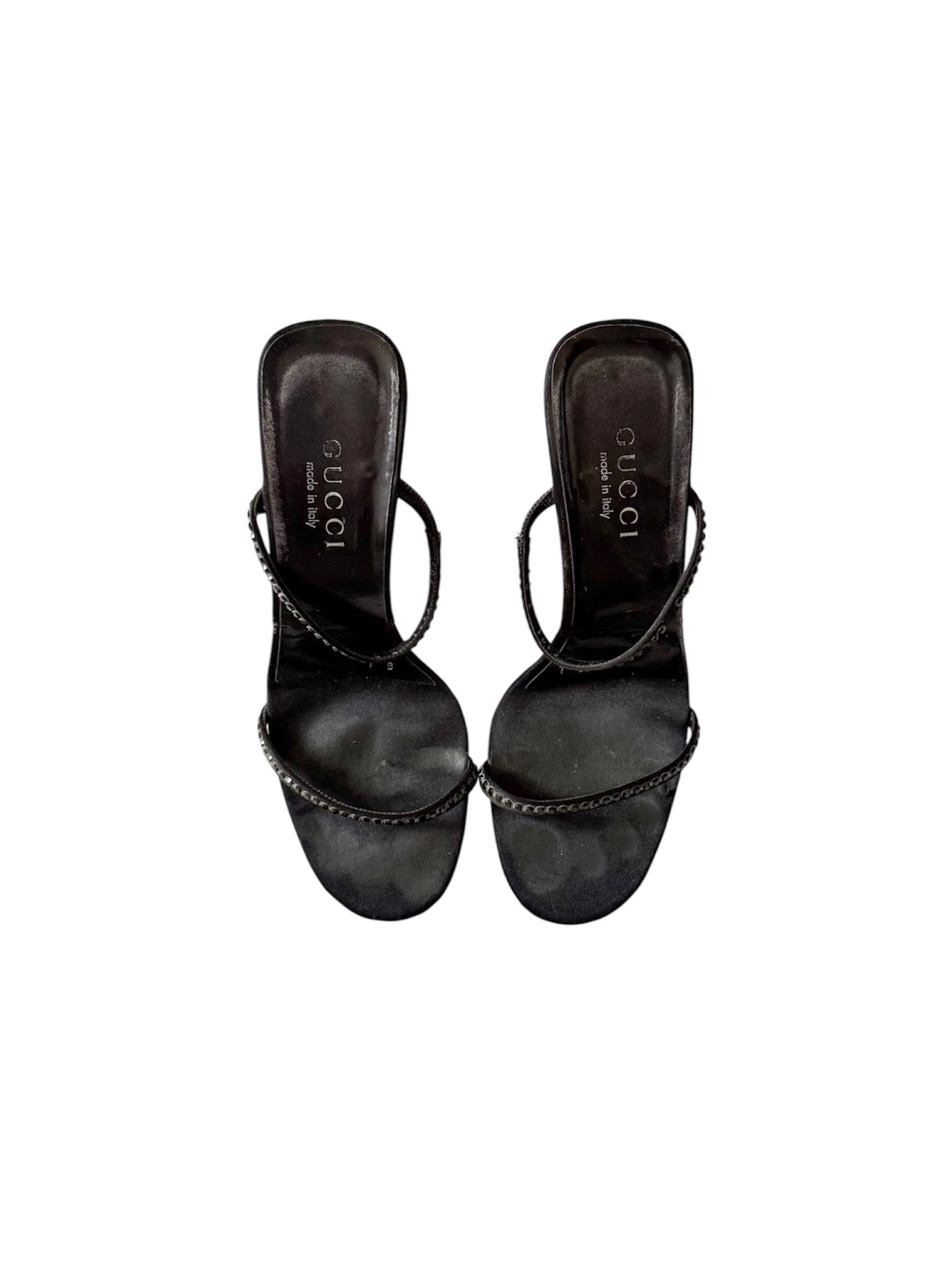 Gucci S/S 1998 Black Studded Lucite Wedges