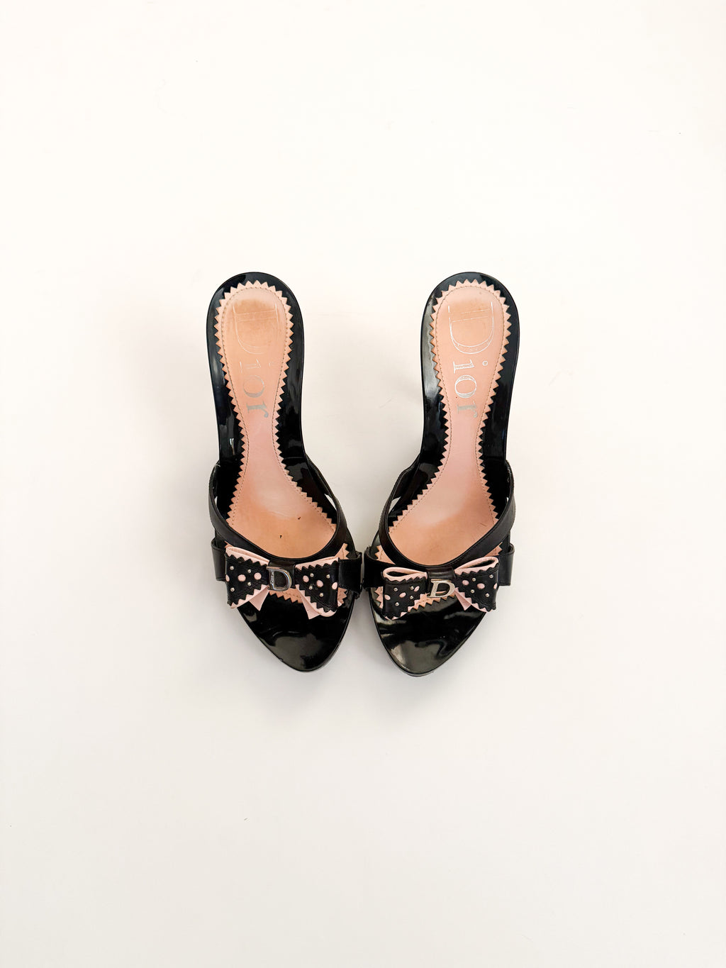 Christian Dior S/S 2004 D'Trick Black & Pink Bow Heels