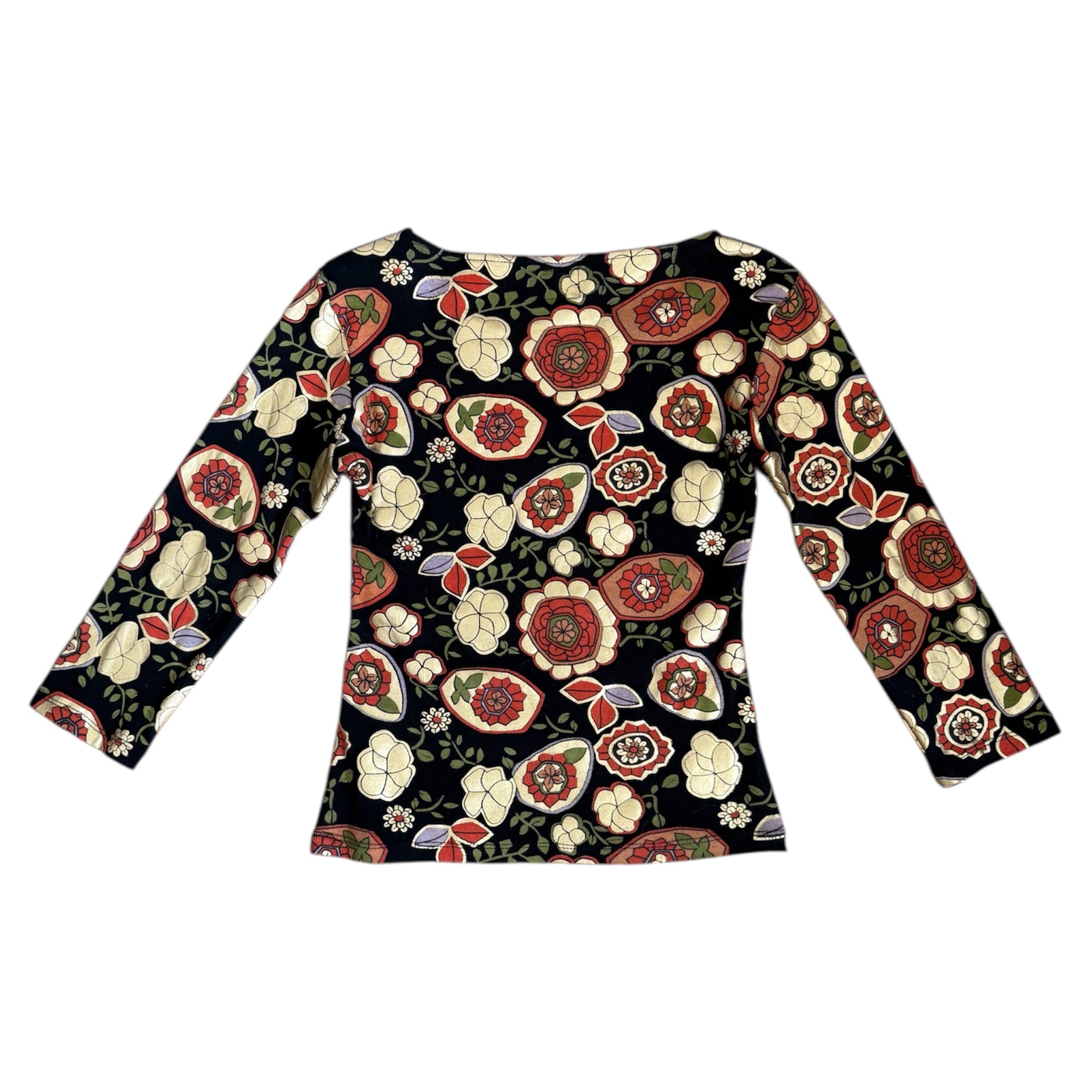 Miss Sixty Gold & Silver Double Girls Flower Pattern Top