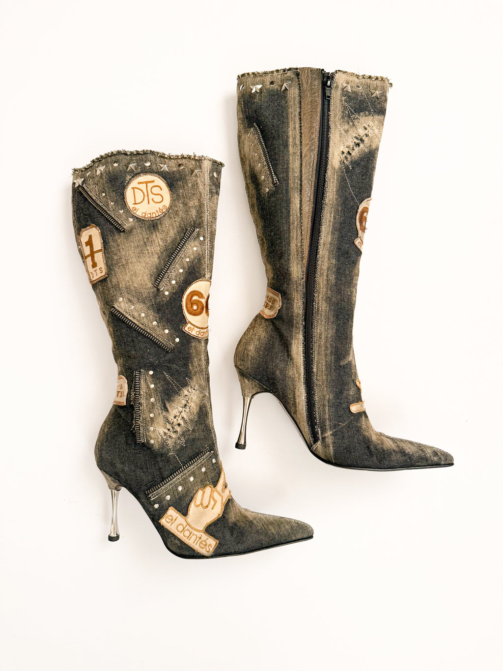 El Dantes Patchwork Zipper Boots