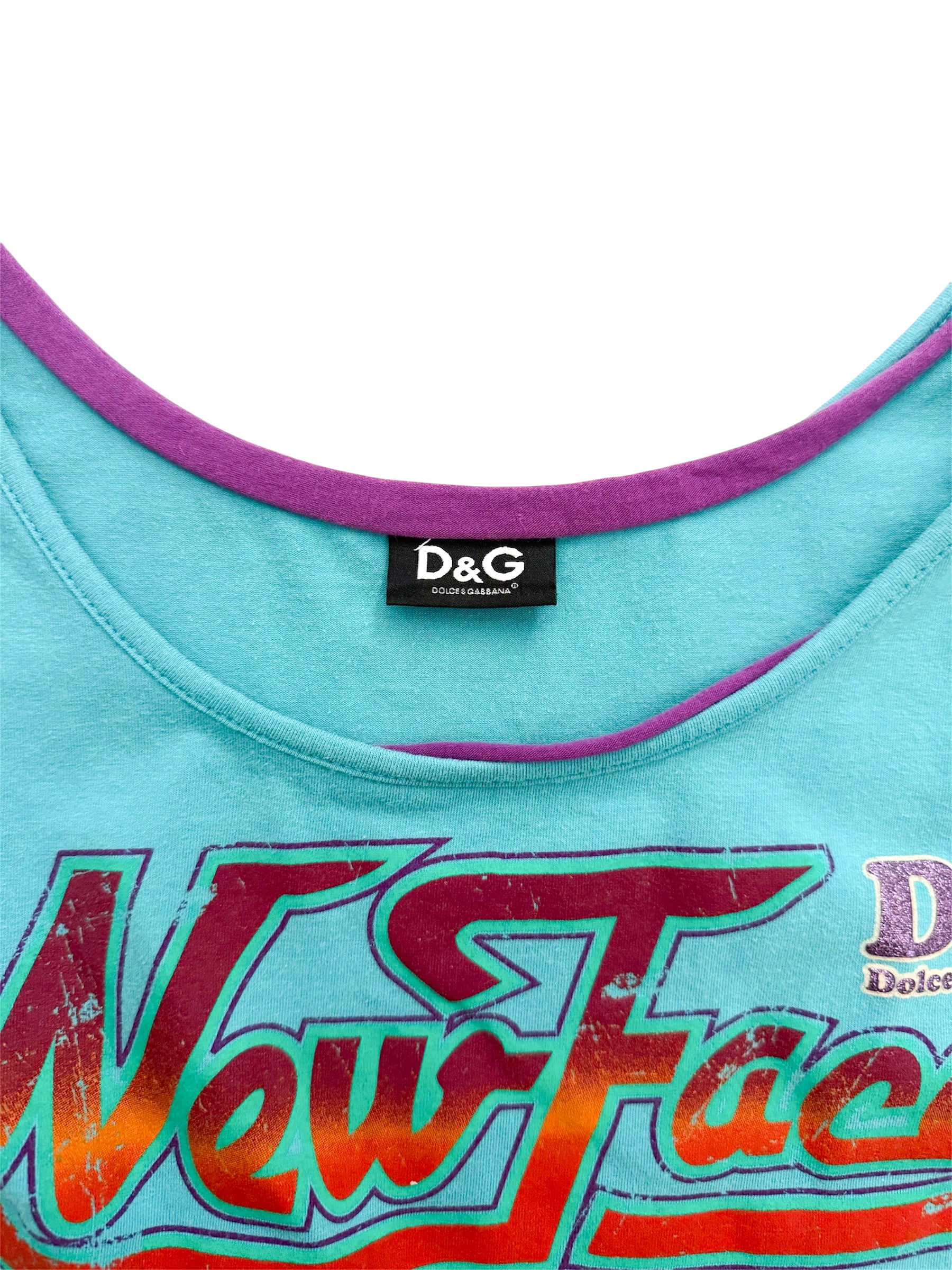 Dolce & Gabbana 'New Face' Blue Tank Top