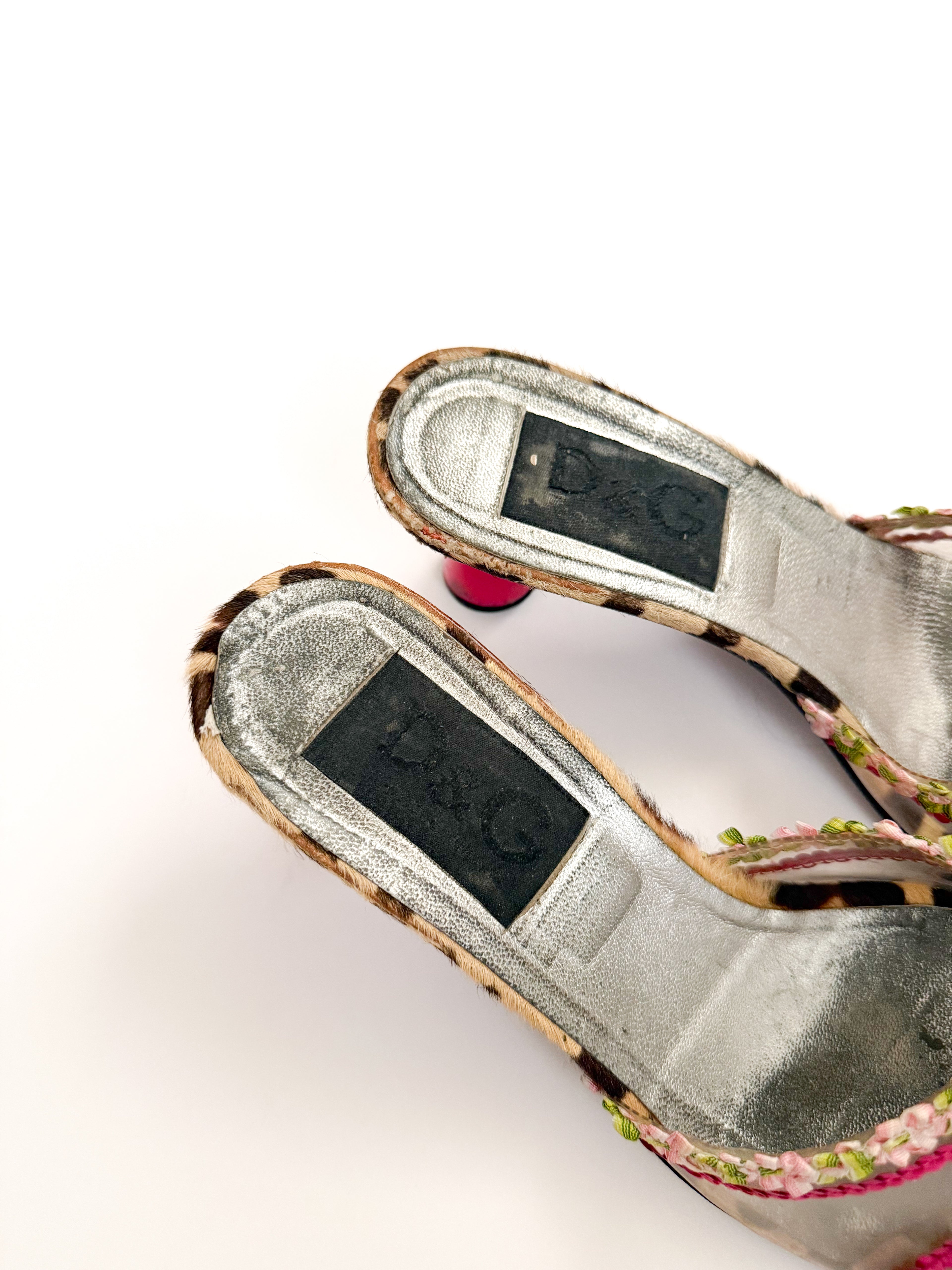 Dolce & Gabbana Ponyhair Sequin PVC Heels