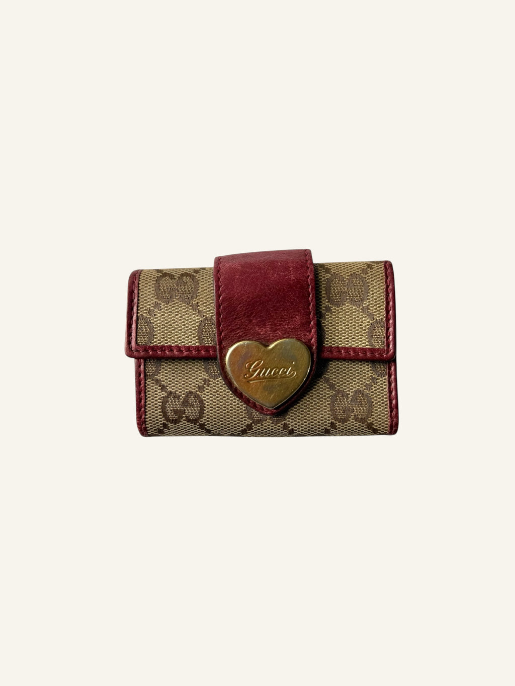 Vintage Gucci Heart Burgundy 6-Key Holder