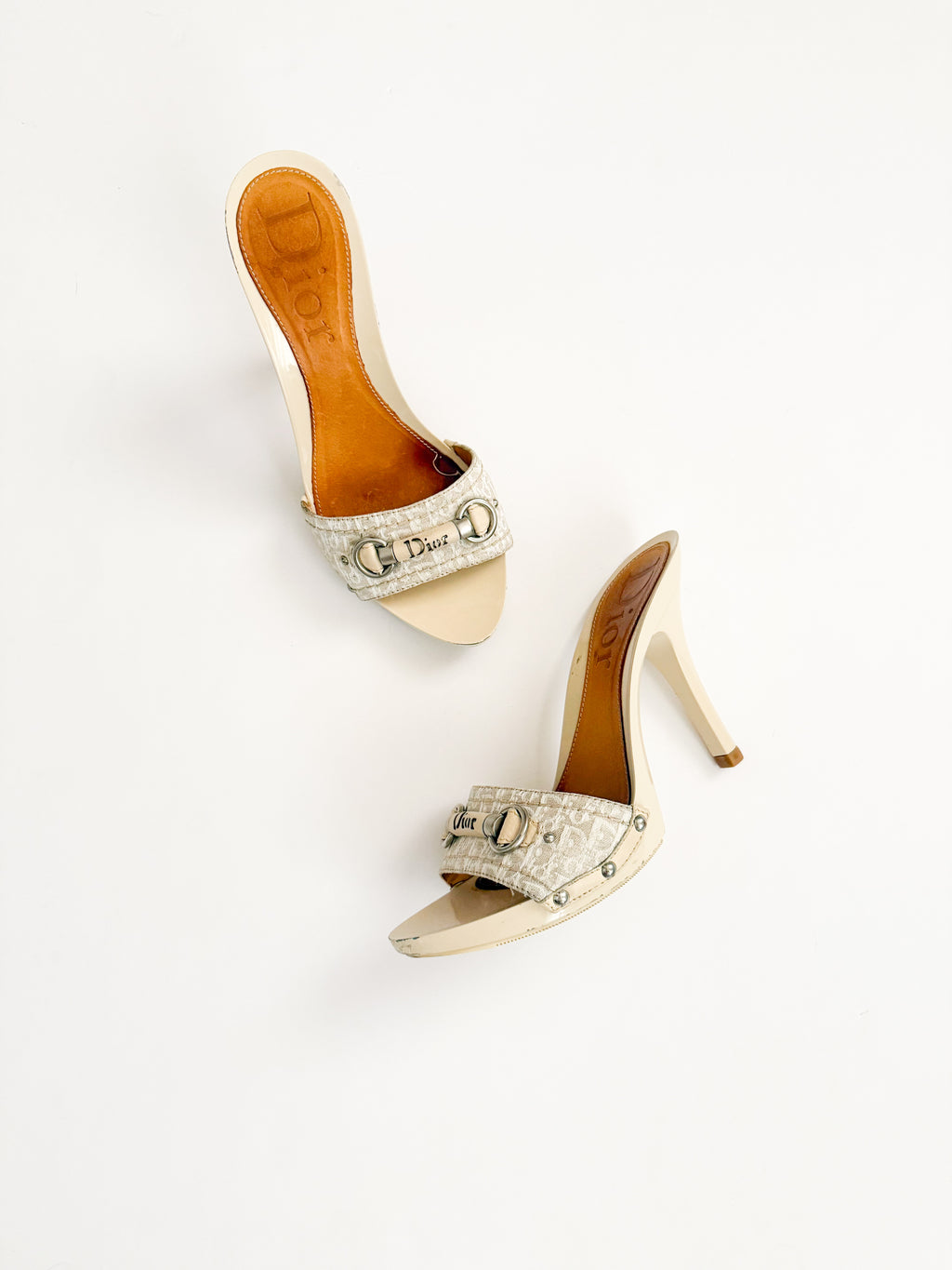 Christian Dior Monogram Trotter Beige Heels