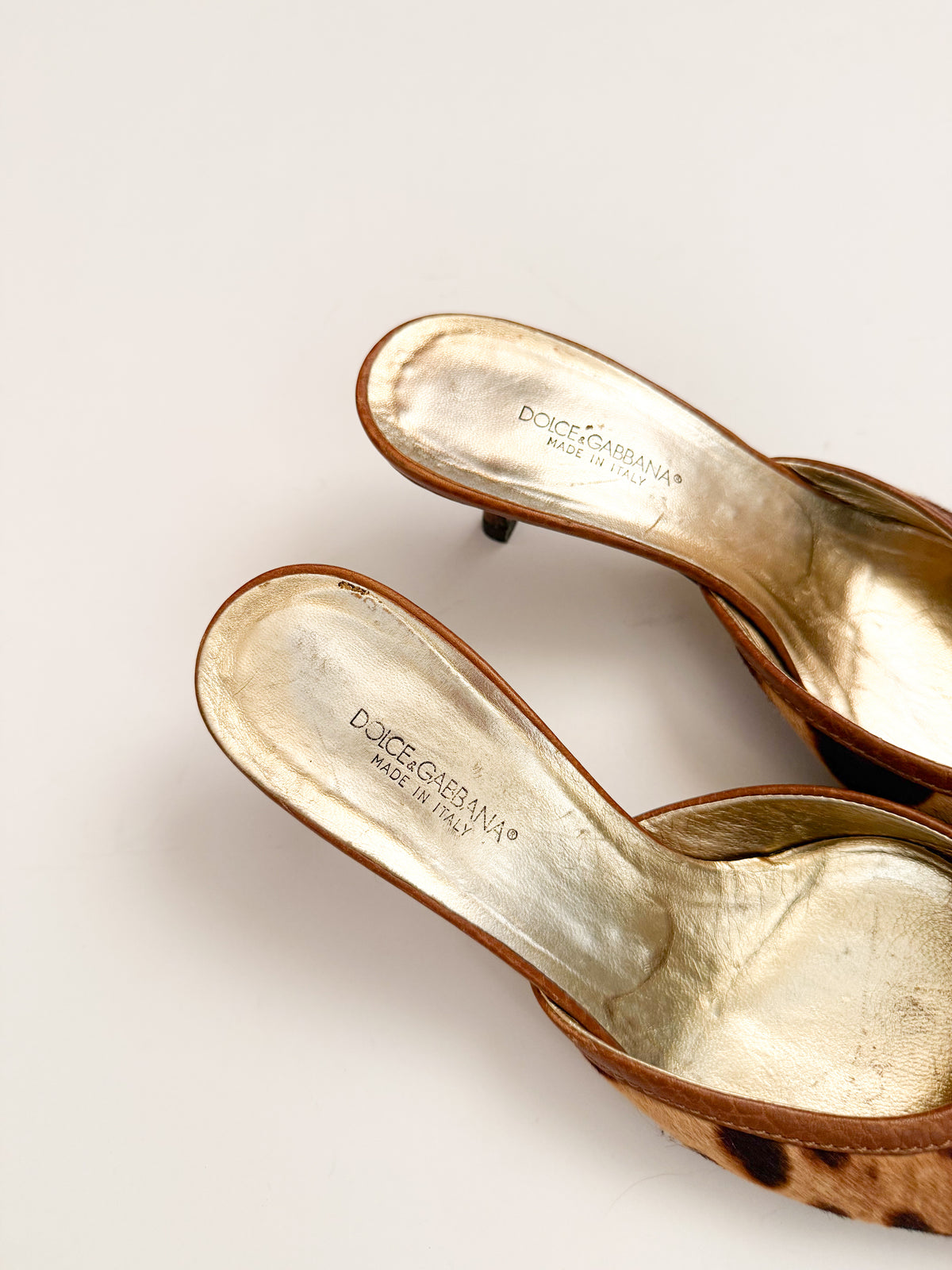 Dolce & Gabbana Leopard Ponyhair Pointed Mules