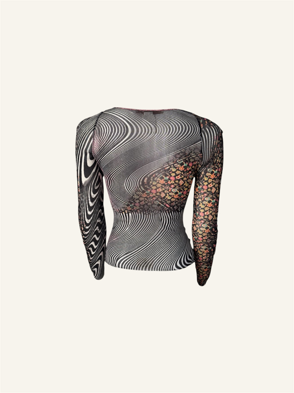 Roberto Cavalli Class Leopard Pink Swirl Mesh Top