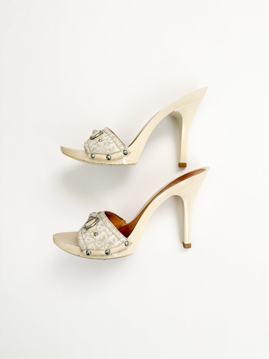 Christian Dior Monogram Trotter Beige Heels