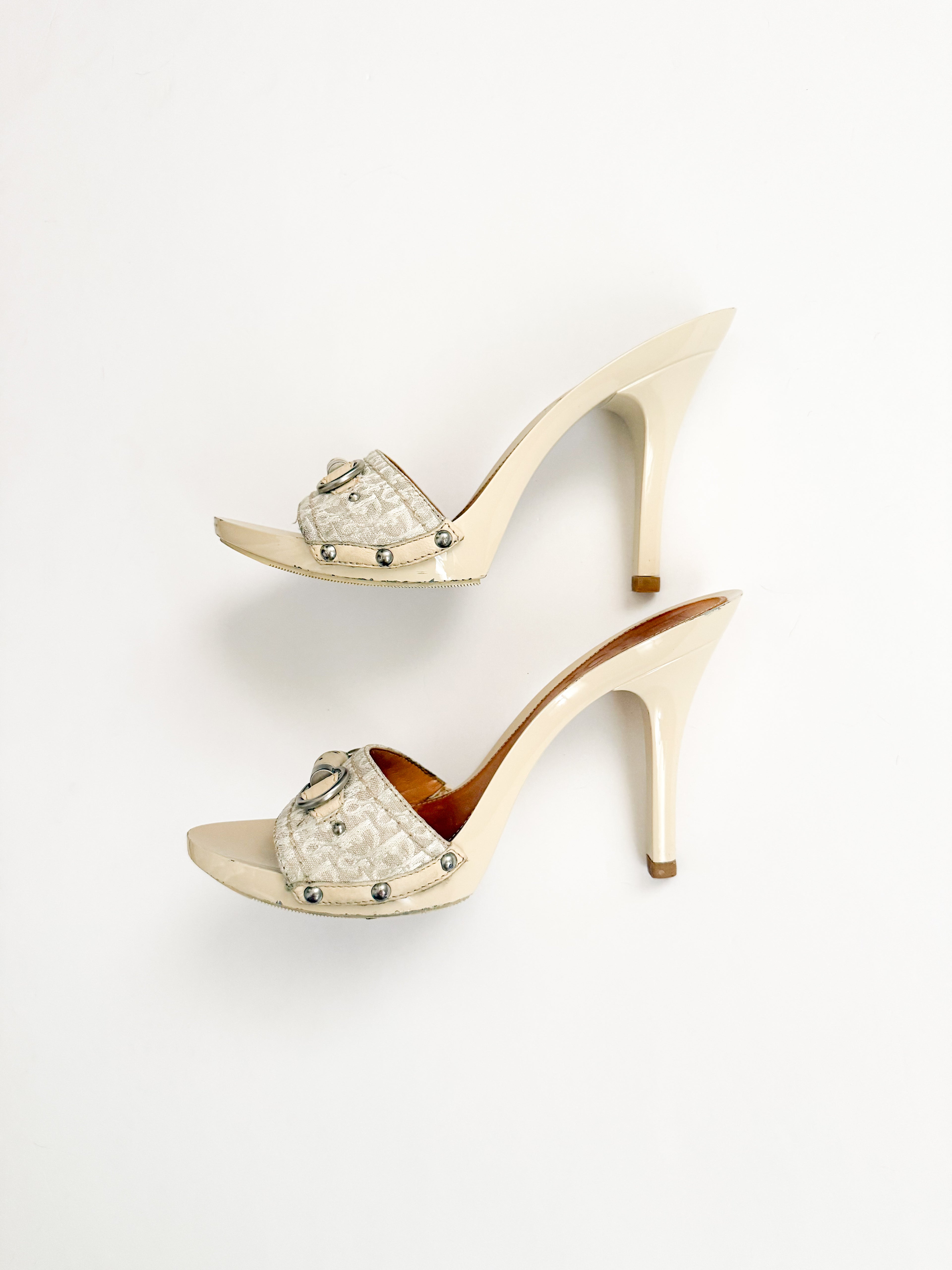 Christian Dior Monogram Trotter Beige Heels