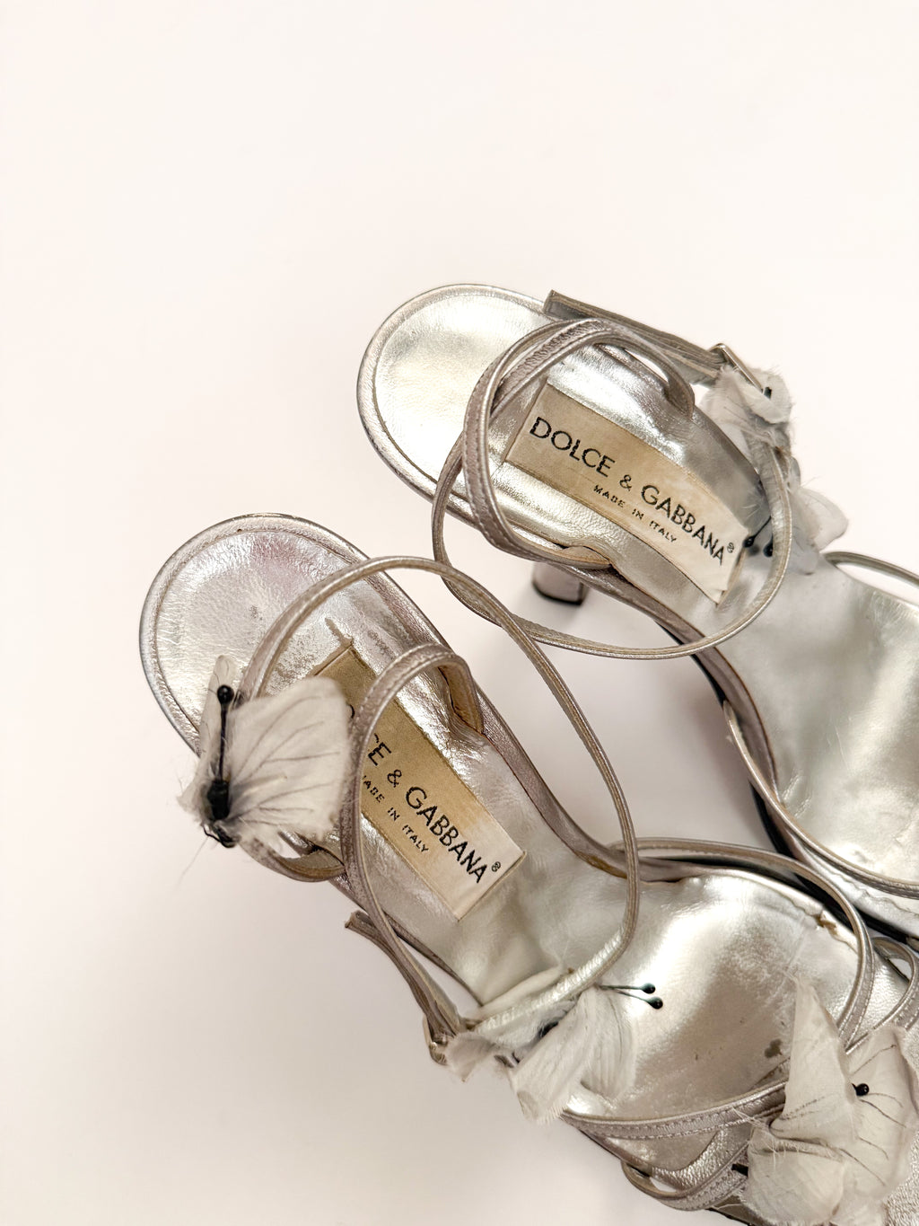 Dolce & Gabbana S/S 1998 ‘Stromboli’ Silver Butterfly Heels