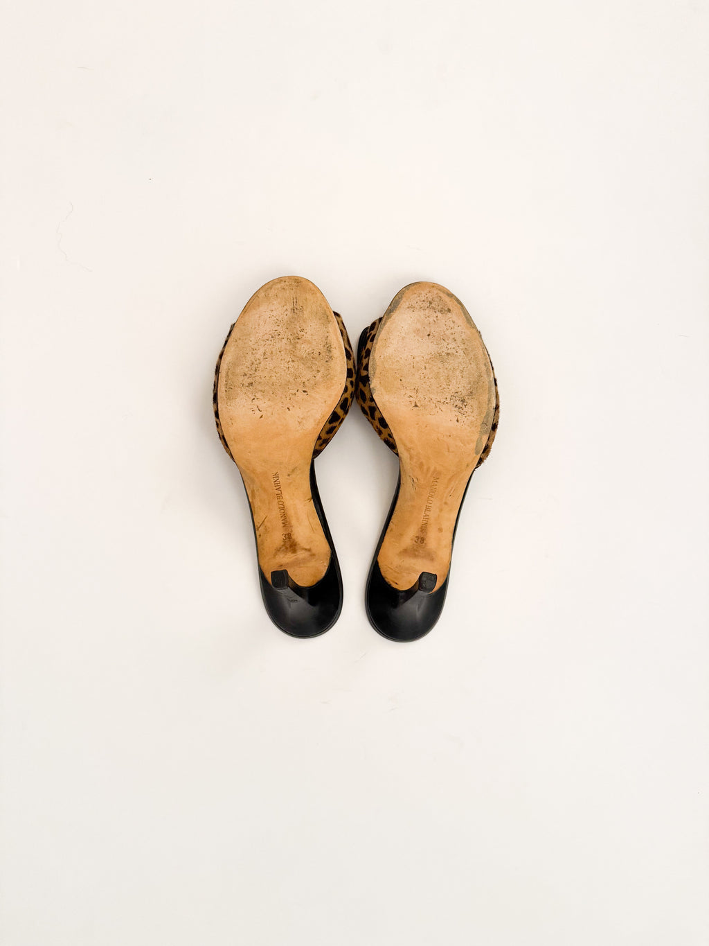 Manolo Blahnik Ponyhair Cheetah Print Bow Heels